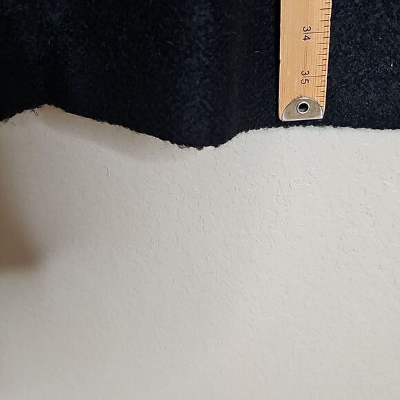 Kate Spade XXL Black Wool Blend Double Breasted Pea Coat With Bow Welt Pockets - Picture 10 of 11